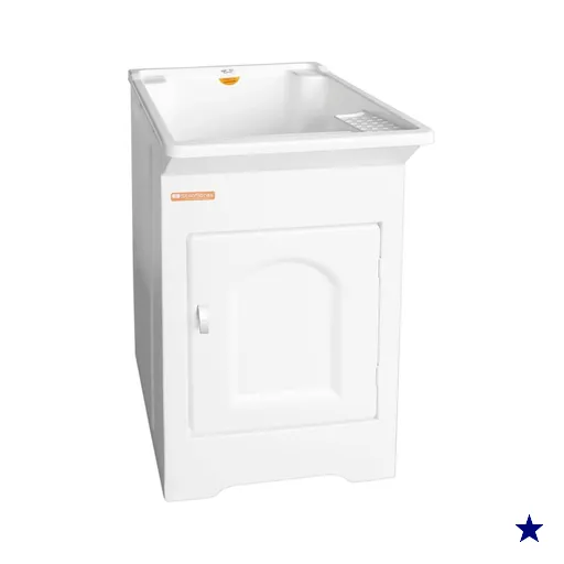 Tanque para Lavanderia Lavar Roupas Calçados Pequeno 22L Branco Com Gabinete…
