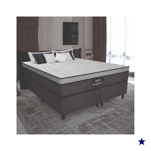 Cama Box Casal Queen Colchão Gazin Maximus Molas Ensacadas 158x198x62cm Linho…