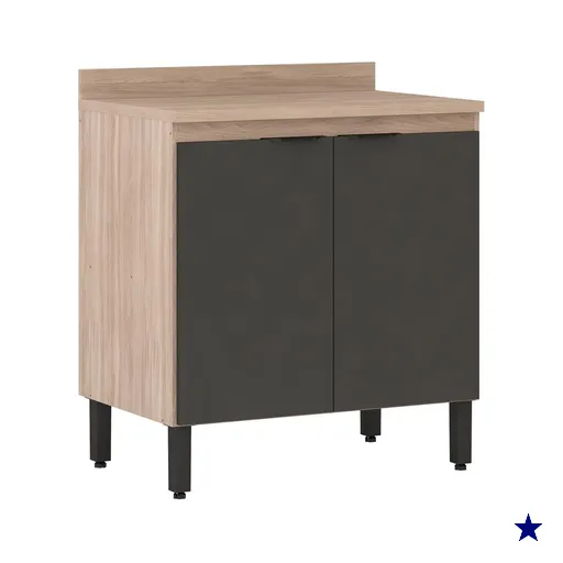 Balcao 2 Portas 80cm 93221 Avena Grafito Demobile