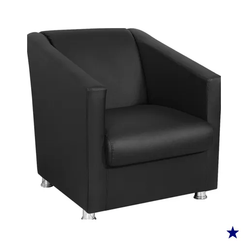 Poltrona Decorativa Bia Material Sintetico Preto MPassos