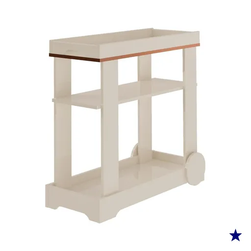 Carrinho Bar Com Rodizios 80 cm 4627 Off White ARLY