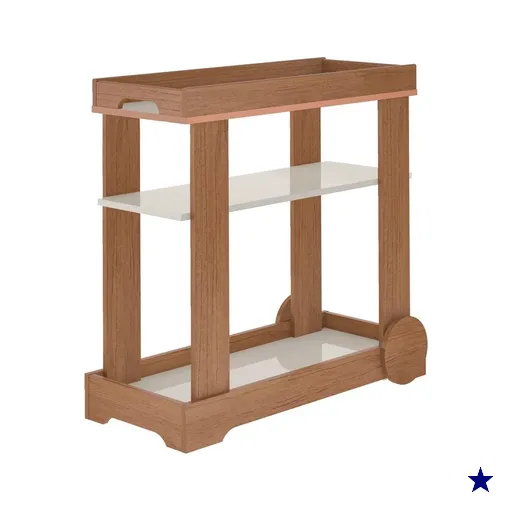 Carrinho Bar Com Rodizios 80 cm 4659 Cinamomo Off White ARLY