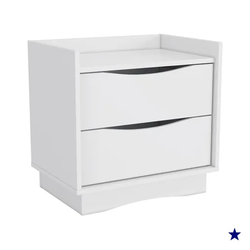 Mesa de Cabeceira 2 Gavetas 54 cm M261 Branco Kappesberg