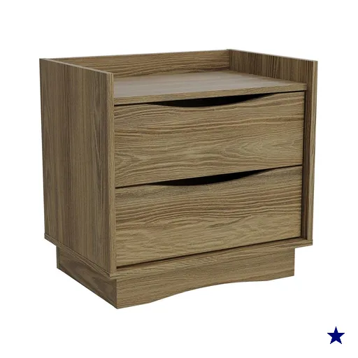 Mesa de Cabeceira 2 Gavetas 54 cm M261 Nogueira Kappesberg