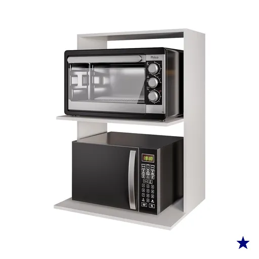 Suporte Microondas Lauren 60 cm BP Eratto Moveis - Branco
