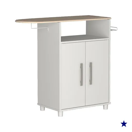 Tabua de Passar Com Balcao 90 cm 2 Portas B04 Branco NOVAM