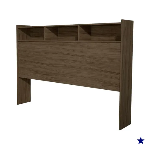 Cabeceira Queen 3 Nichos MDF 165 cm Melissa Castanho Decmade