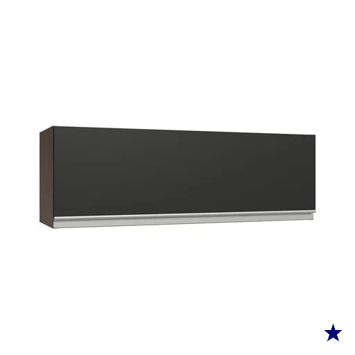 Armário Aéreo 100 cm 1 Porta Basculante Rustic/Preto Glamy Madesa