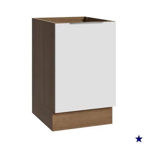 Balcão de Cozinha 50cm 1 Porta (Sem Tampo) Rustic/Branco Stella Madesa