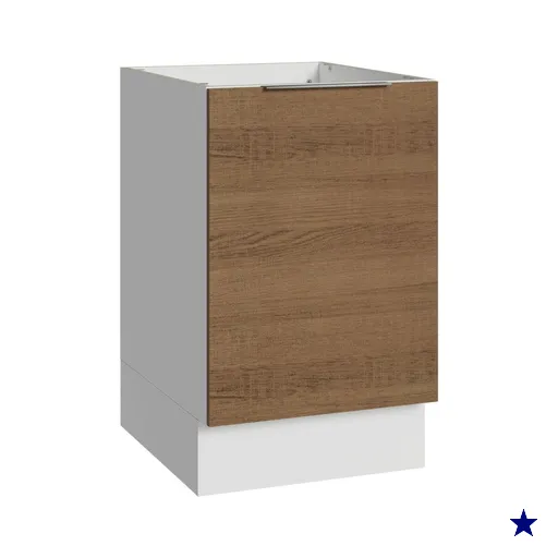 Balcão de Cozinha 50cm 1 Porta (Sem Tampo) Branco/Rustic Stella Madesa