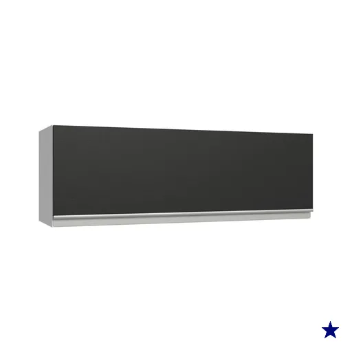 Armário Aéreo 100 cm 1 Porta Basculante Branco/Preto Glamy Madesa