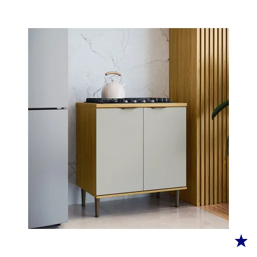 Balcão de Cozinha 80 Cm Copenhague 2 Portas Ipê/Sabbia - Decibal