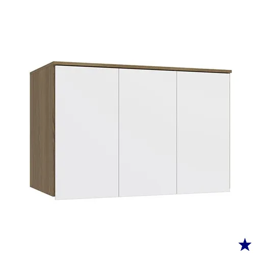 Armário Aéreo 3 Portas Kappesberg Adapt Nogueira/Branco