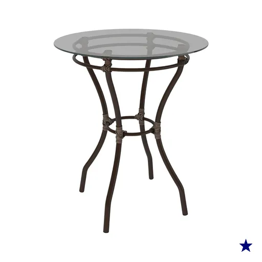Mesa de Jardim/Área de Lazer 60cm Vidro e Aço com Junco Sintético…