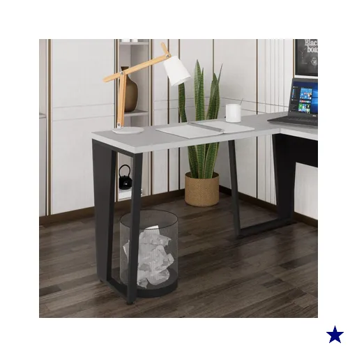 Mesa de Escritório Auxiliar 90cm Multimóveis CR25306 Cinza/Preto