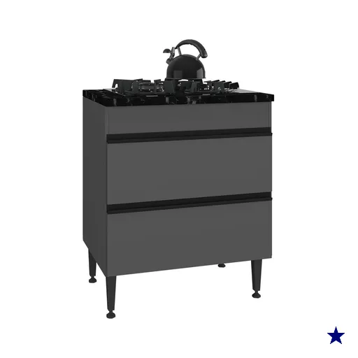 Balcão de Cozinha para Cooktop 70cm 1 Porta 1 Gaveta Milano Multimóveis…