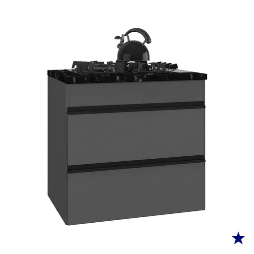 Balcão de Cozinha para Cooktop 70cm 1 Porta 1 Gaveta Suspenso Milano…