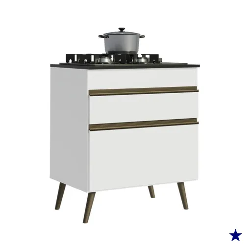 Balcão de Cozinha para Cooktop 1 Porta 1 Gaveta 70cm Retrô Florença…