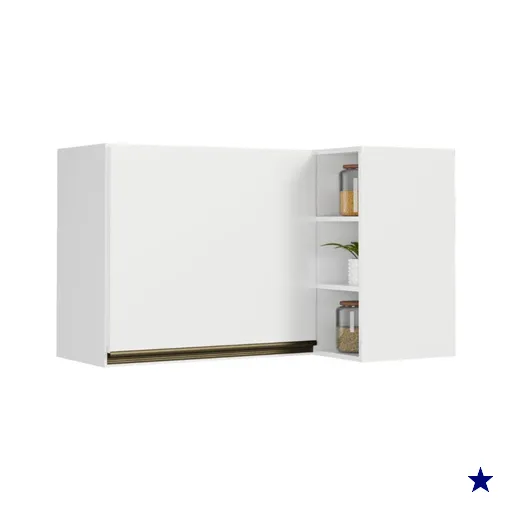 Armário de Cozinha Aéreo Canto com 1 Porta e Nichos 90cm Florença…
