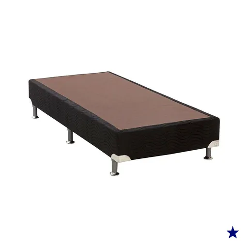 Cama Box Base Solteiro Universal Suede Nero Black (96x203x20) - Ortobom