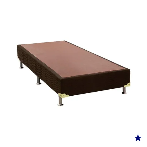 Cama Box Base Solteiro Universal Suede Brown (96x203x20) - Ortobom