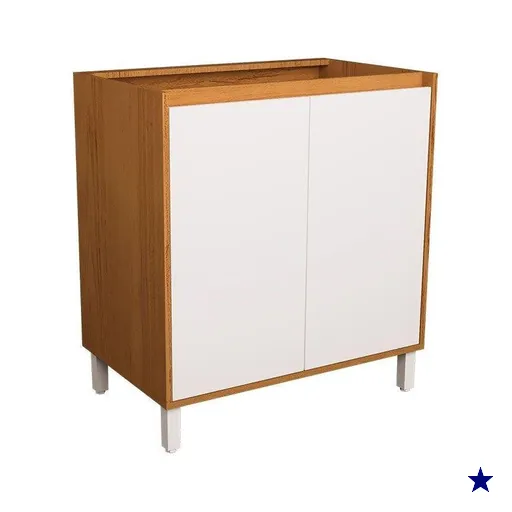 Balcão de Cozinha Denver PH 3107 c/ 2 Portas s/ Tampo 80cm Freijo Rocks/Branco…