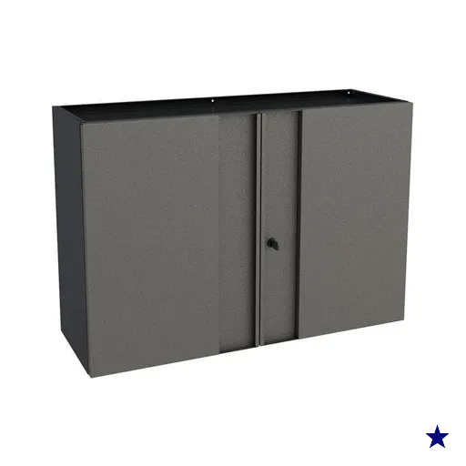 Armário Aéreo Lavanderia Multibox Aço 2 Portas c/ Chave 80cm Preto/Cinza -…