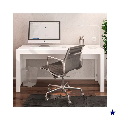 Mesa Escrivaninha Office Branco - Politorno Branco