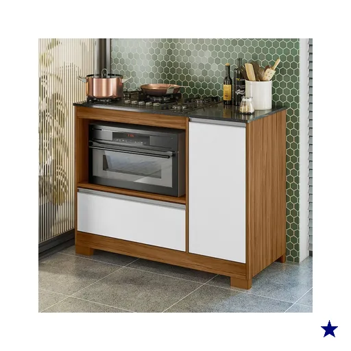 Balcão de Cozinha 1 Porta 1 Gaveta Luca Freijó Trend/Branco New - Pnr Móveis