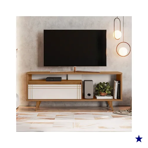 Rack para TV Até 60 Polegadas 1 Porta Tasu Freijó Trend/Off White Tx - Pnr…