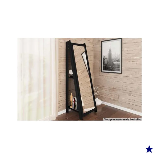 Multiuso Quarto Casal Espelho RT 3083 Preto - Movelbento