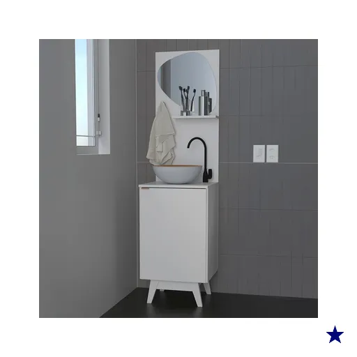 Armário de Banheiro 1 Porta 1 Prateleira com Espelho Bn3684 Branco - Tecno…