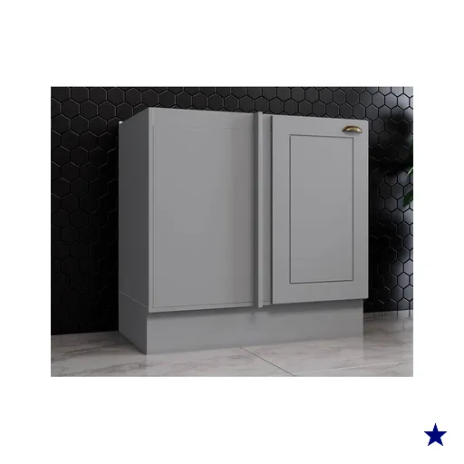 Módulo Cozinha Henn Americana Balcão Canto Reto 1 Porta s/ Tampo 84cm Cinza