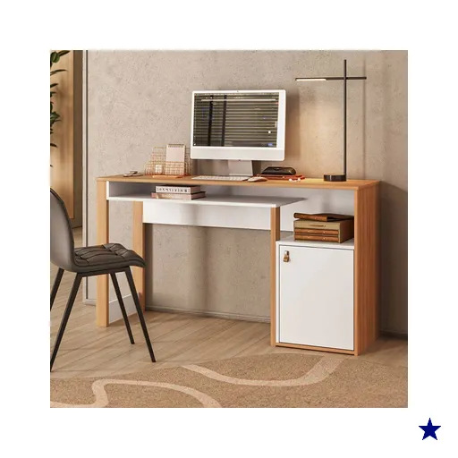 Mesa Escrivaninha Versa Home Telasul 1 Porta Freijó /Branco - Telasul