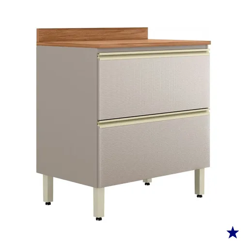 Balcão de Cozinha 80,2 Cm Proença 1 Porta 1 Gaveta 100% Mdf Nogueira/Nude -…