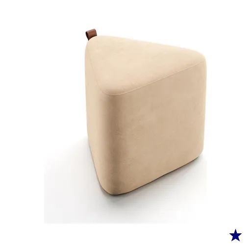 Puff Tortilha Suede Bege e Avelã 45 cm