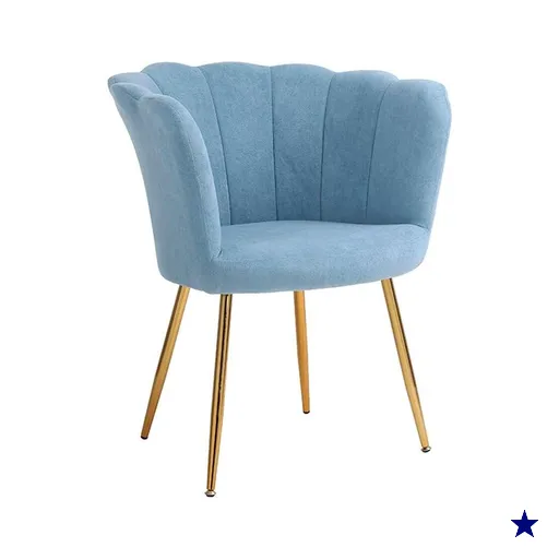 Poltrona Pétalas Aveludadas Eva Azul Claro