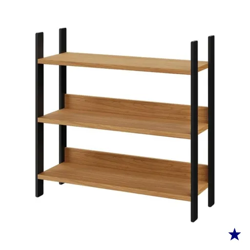 Estante Livreiro Industrial 93cm em Mdf Freijó Preto Fosco Dalla Costa