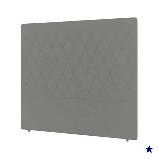 Painel de Cama Box Estofada Solteiro Camponesa Plus Chumbo - Simbal