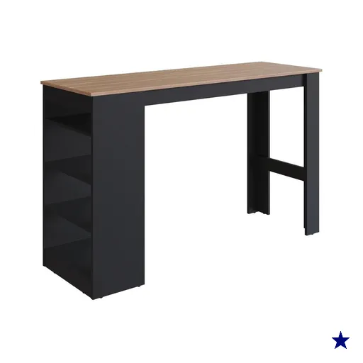 Mesa Bancada Gourmet 135cm Para 4 Lugares Preto Montana