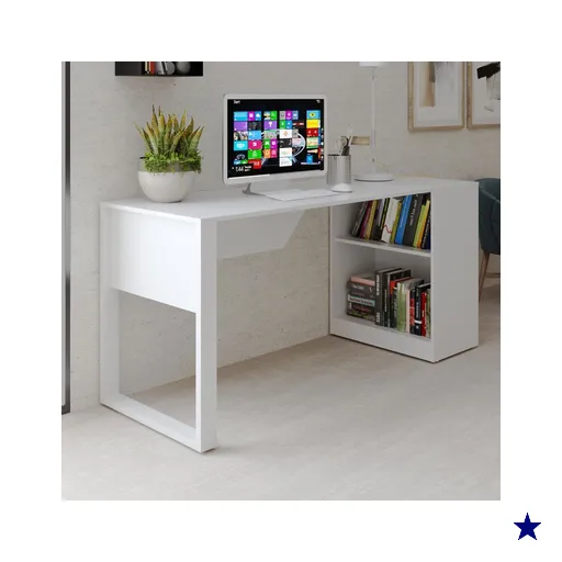 Mesa Escrivaninha 1 Prateleira Me4182 Branco - Tecno Mobili