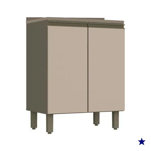 Gabinete de Cozinha Modulado Balcão Connect c/ 2 Portas c/Tampo Duna/Cristal -…