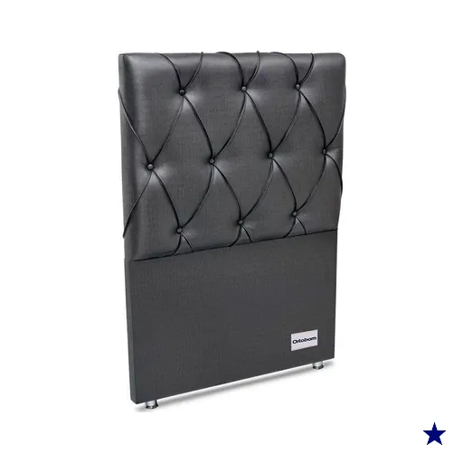 Painel de Cama Box Estofada Murat Facto Gray Solteiro - Corano Cinza - Ortobom