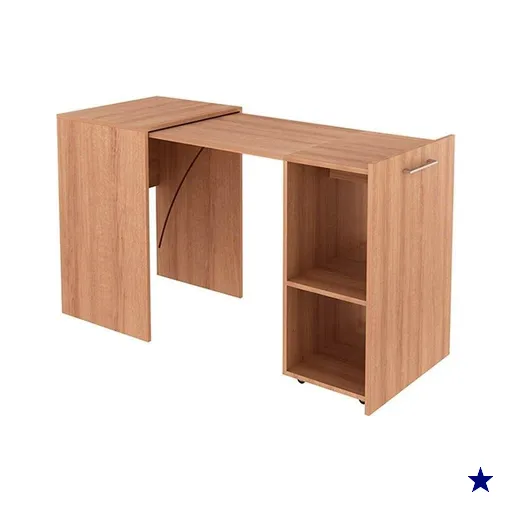 Mesa Multiuso Casal Retrátil ME4170 c/ 2 Nichos Amêndoa - Tecno Mobili