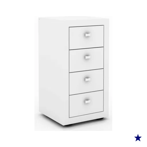 Gaveteiro 4 Gavetas Me4133 Branco - Tecno Mobili