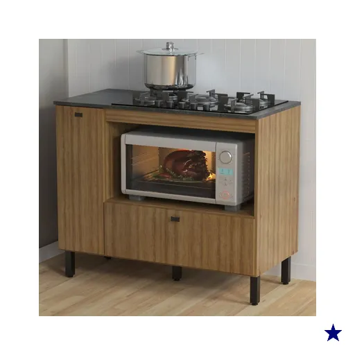 Balcão de Cozinha para Cooktop 99,7 Cm 2 Portas Bl3316 Amêndoa - Tecno Mobili