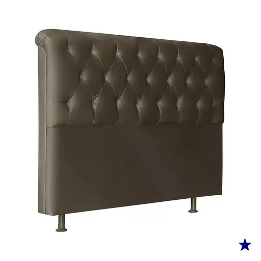 Cabeceira Solteiro 90cm Emilia Suede Marrom ID Milani Store