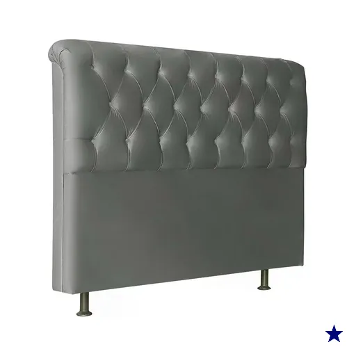 Cabeceira Solteiro 90cm Emilia Suede Cinza ID Milani Store