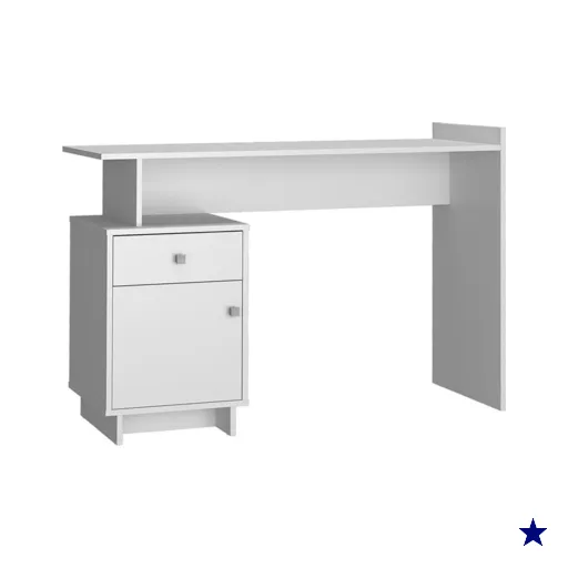 Escrivaninha Mesa Escritorio 1 Porta e 1 Gaveta B33 Branco NOVAM