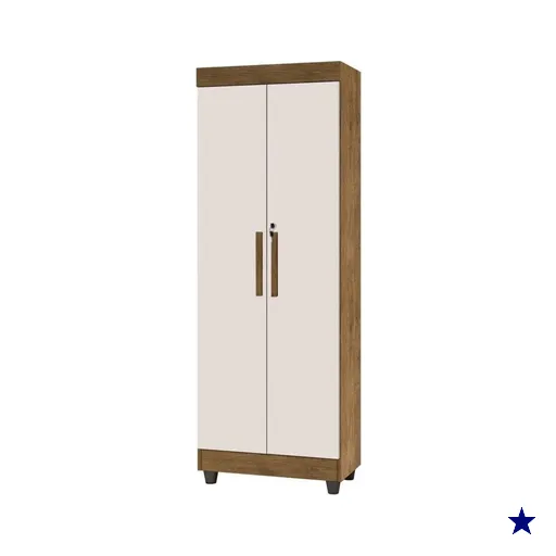Armário Multiuso Lavanderia Com Chave 2 Portas 1,80m Texas Jequitibá / Off…